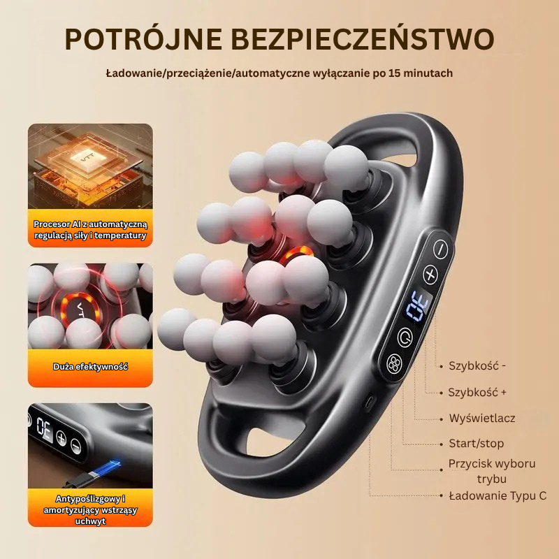 CozyRoll™ - Relaksujący 16-Głowicowy Masażer